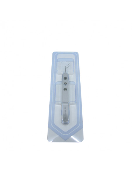 Pince à capsulorhexis courbe 1,8mm à usage unique en inox - Stérile R cross action Bte de 10