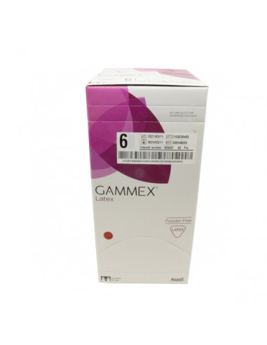 Gants ANSELL Chirurgie-GAMMEX Latex non-poudrés stériles - T6