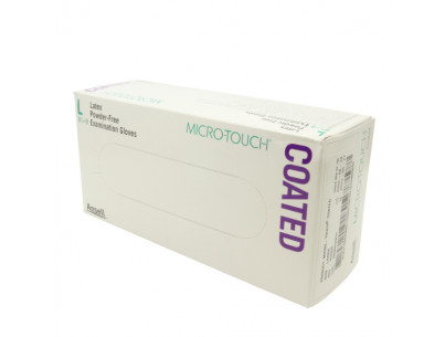 Glove Micro Touch Coated Latex Powder free Size L non-sterile Box 100