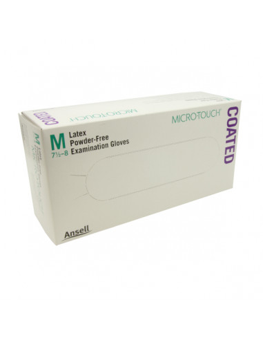 Glove Micro Touch Coated Latex Powder free Size M non-sterile Box 100