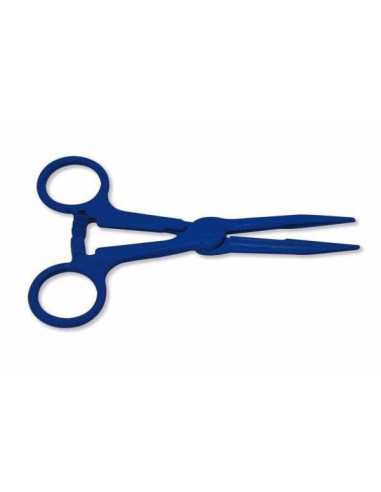 Pince de KOCHER 14cm plastique bleu - stérile - étui individuel carton de 100