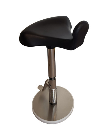 High Pauchet saddle, 67-84 cm,foot-operated adjustment-PU seat-black Integrated pump