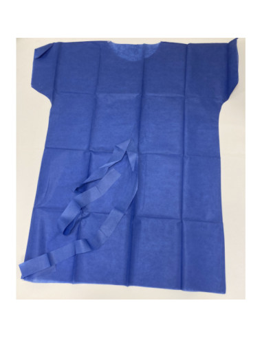 Blouse patient debout prédécoupée centrale au dos - Carton de 50